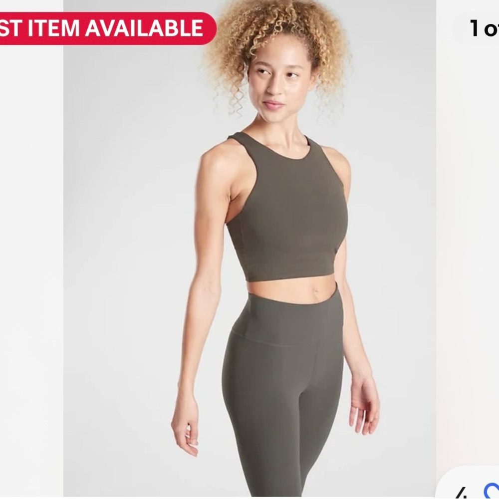 Athleta Conscious Crop Bra in Olive size M EUC